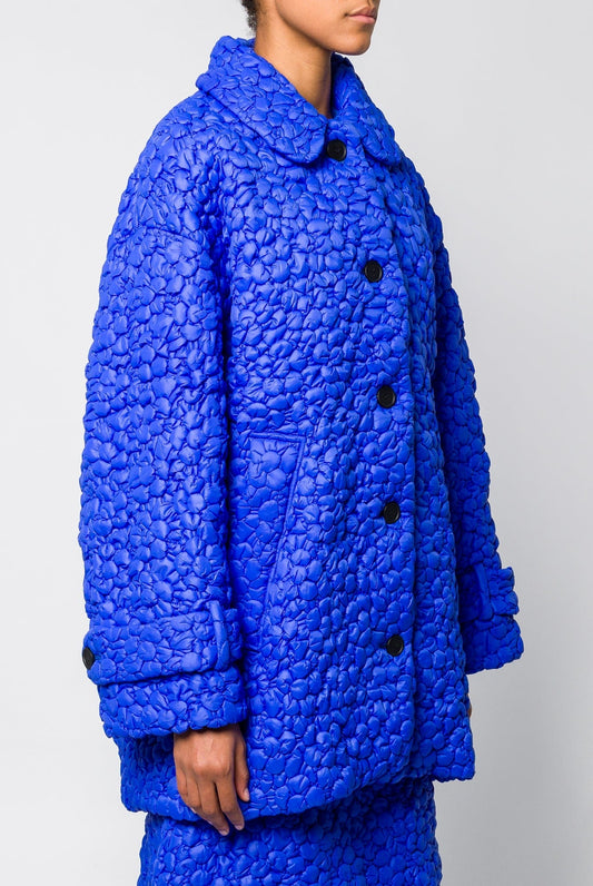 Melitta Baumeister Quilted Windbreaker in Electric Blue Bubbly Quilt side