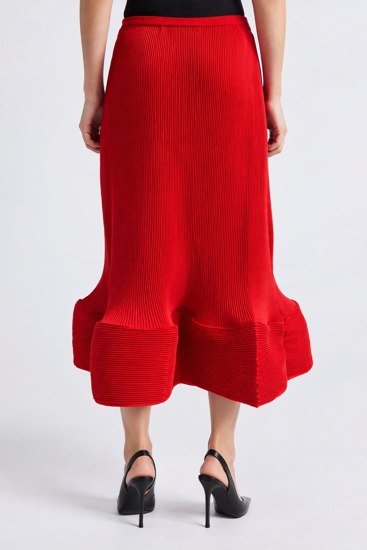 Melitta Baumeister Wavy Ripple Skirt in Red FW26 back