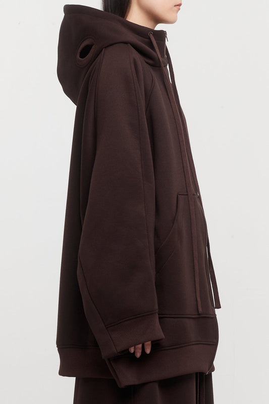 Melitta Baumeister Dark Brown Spongy Big Zip-Up Hoodie side