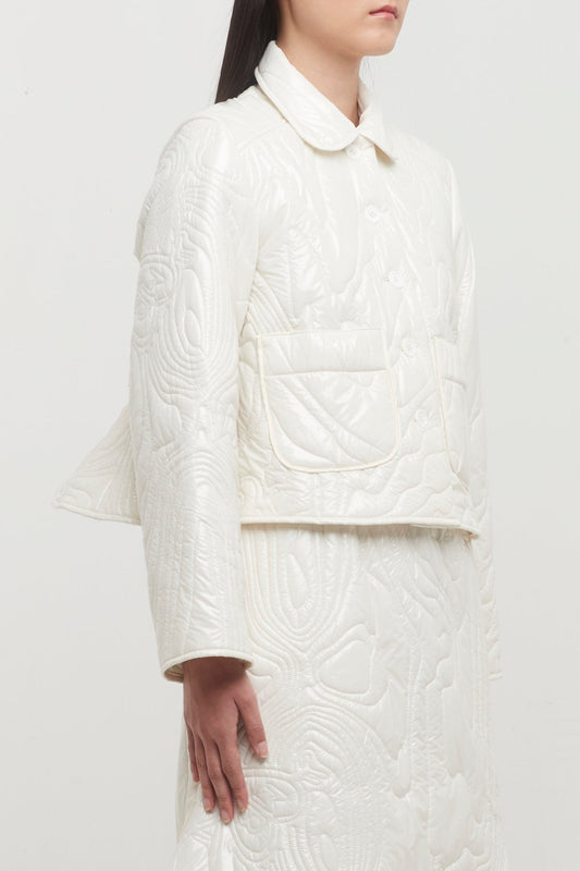 Melitta Baumeister White Glossy Nylon Quilt Jacket side