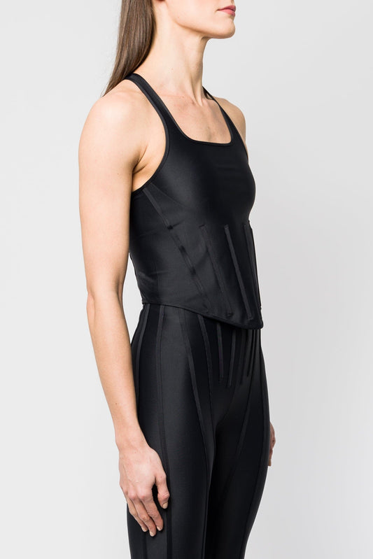 Mugler Eco Sport Lycra Top in Black SS25 side