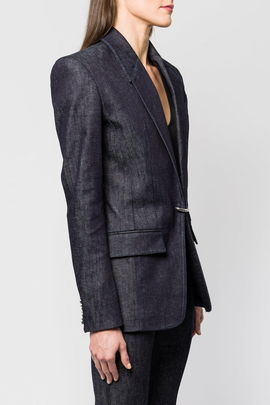 Mugler Stretch Raw Denim Blazer SS25 side