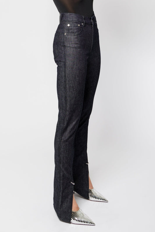 Mugler Stretch Raw Denim Trousers SS25 side