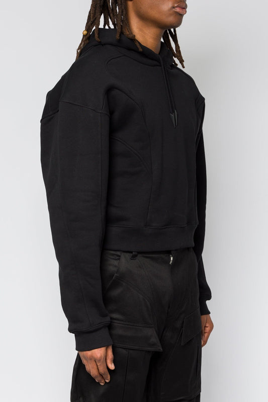 Mugler Heavy Fleece Hoodie in Black SS25 side