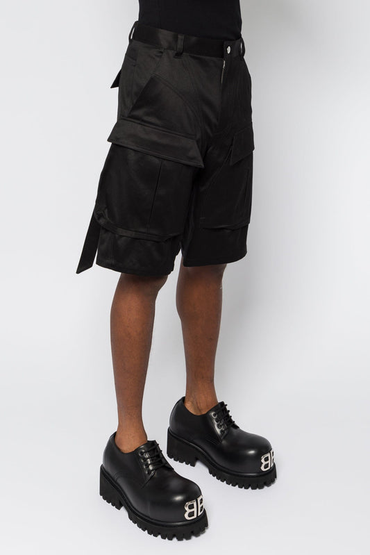 Mugler Tailored Cargo Shorts in Black SS25 side