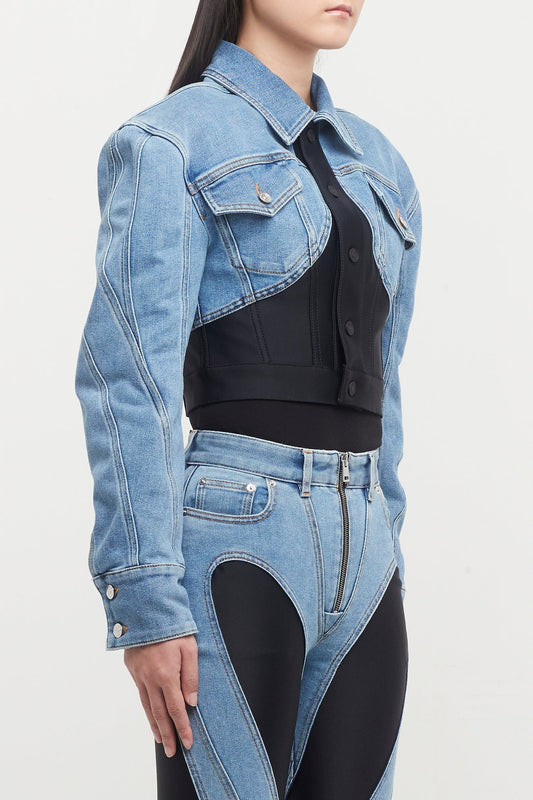 Mugler Denim Jersey Jacket side