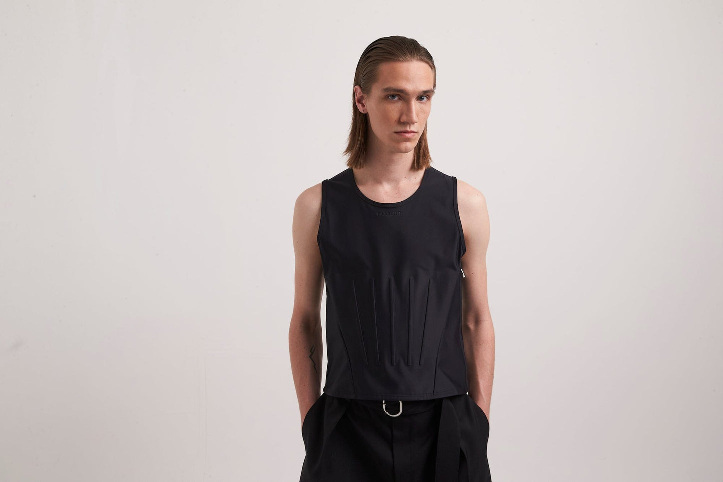 Mugler Mens Eco Sport Lycra Corset Top detail