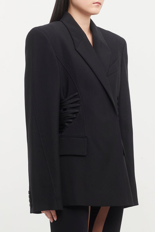 Mugler Heavy Fluid Lace Blazer side