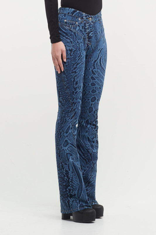 Mugler Laser Snake Denim Pants side