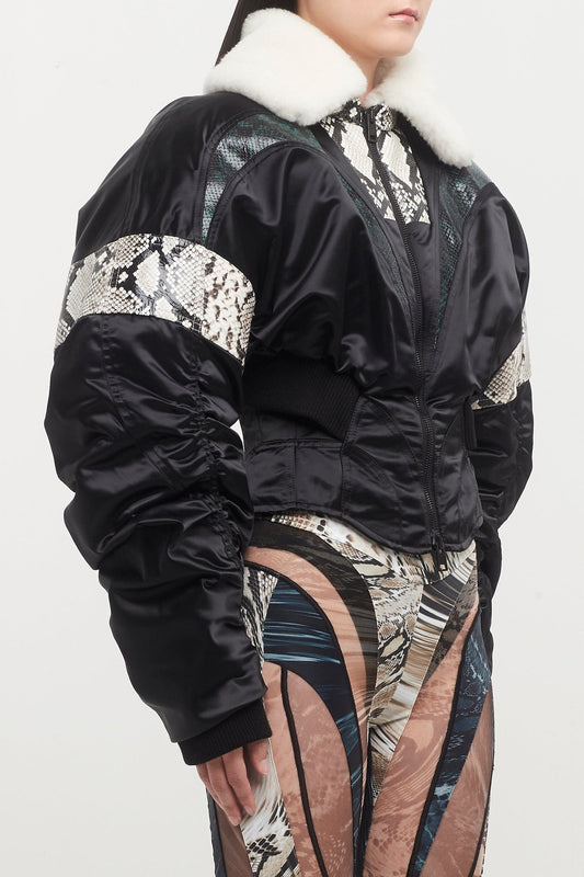 Mugler Snake Embossed Shiny Bomber side