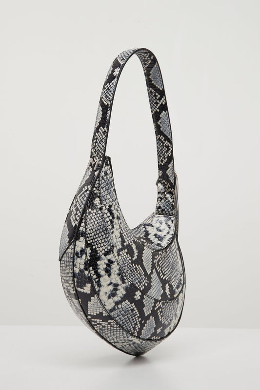 Mugler Snake Embossed Shell Bag angled front