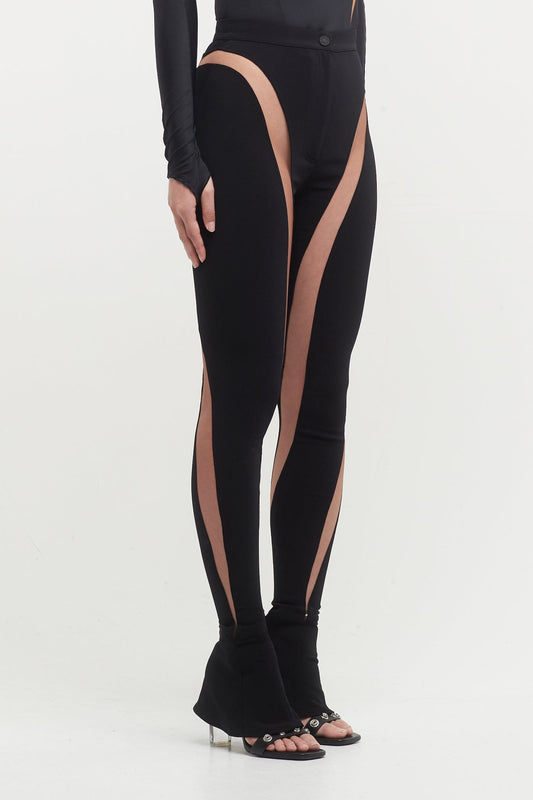 Mugler Crepe Spiral Trousers side