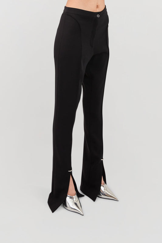 Mugler Crepe Viscose Flared Split Pant side
