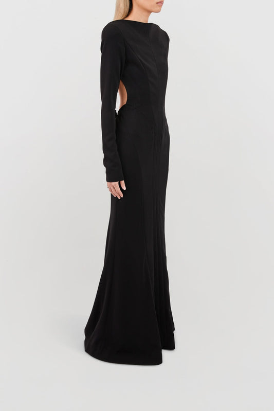 Mugler Crepe Viscose Open Back Dress side
