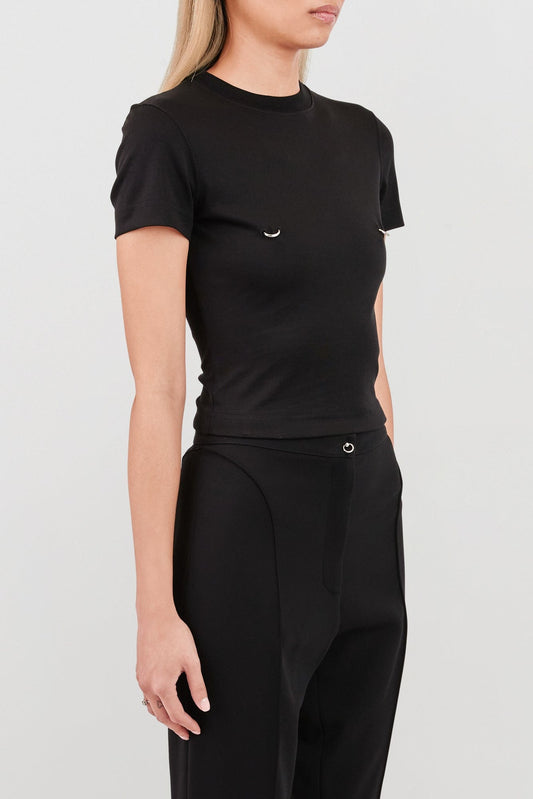 Mugler Pierced Cotton T-Shirt side