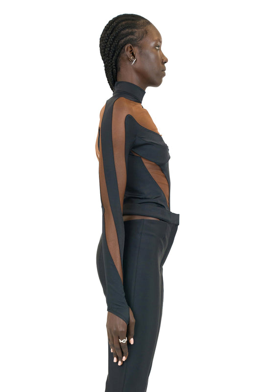 Mugler SS23 Eco Sport Lycra Body Open Chest side