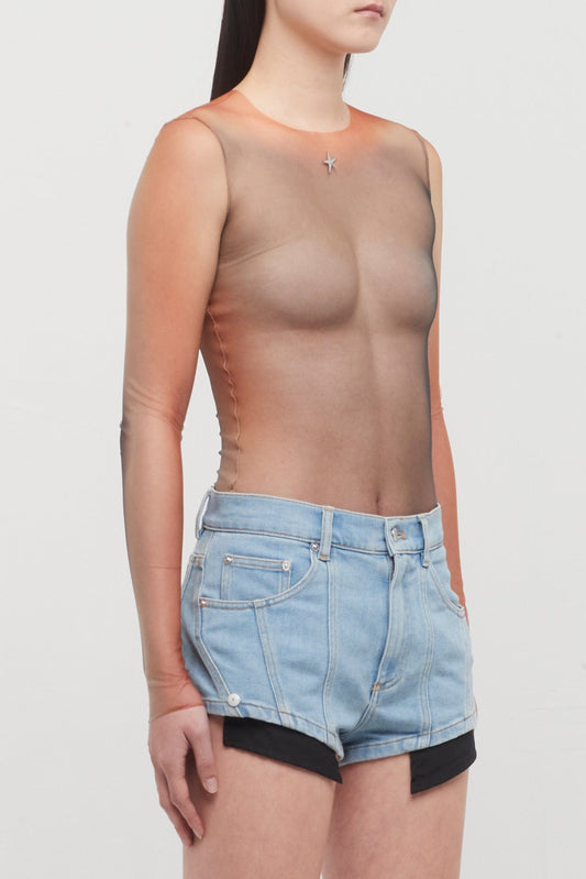 Mugler Stretch Illusion Top in Black side