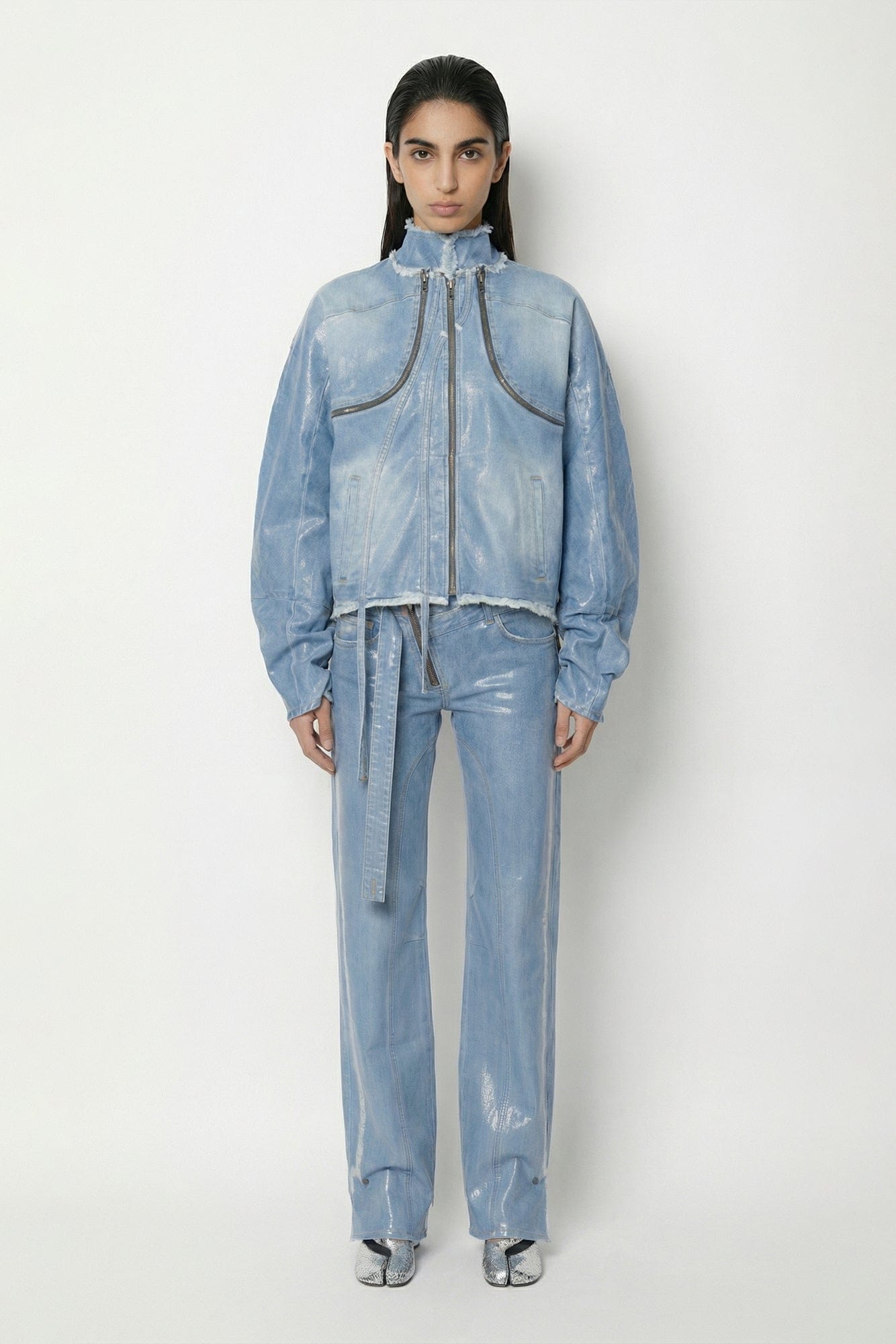 Ottolinger Glazed Denim Zip Jacket full look