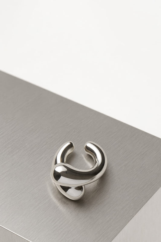 Panconesi Blow Up Helix Ear Cuff in Silver close up