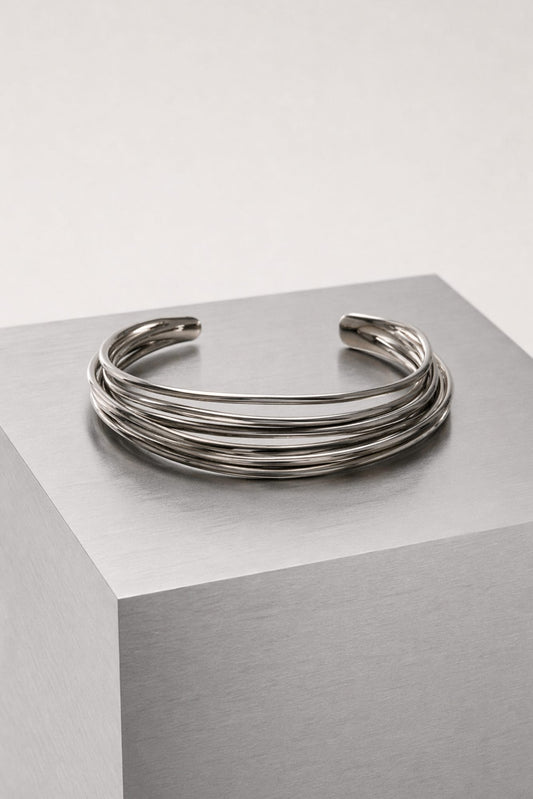 Panconesi Orbit Choker in Silver close up