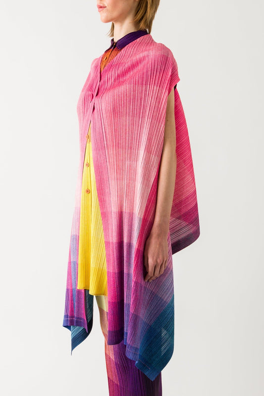 Pleats Please Issey Miyake Photon Cardigan in Pink SS25 side