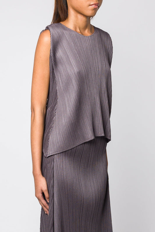 Pleats Please Issey Miyake Efficient Square Top in Grey side
