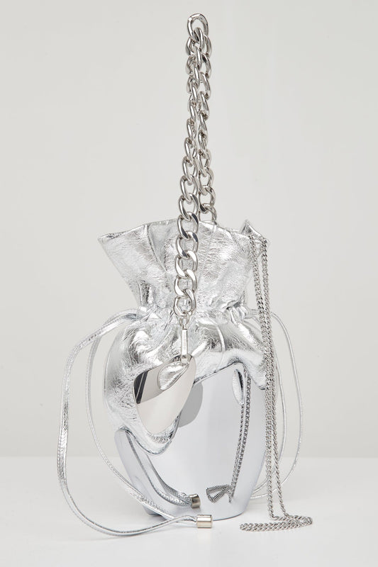 Published By Bucket Bag Silver angled front