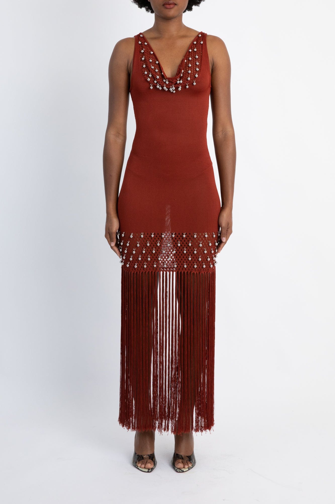 rabanne red dress Rabanne Crystal-embellished Stretch-jersey Dress Red Paco Rabanne