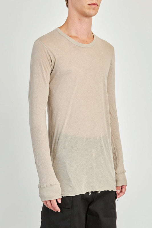Rick Owens Basic LS T in Pearl side