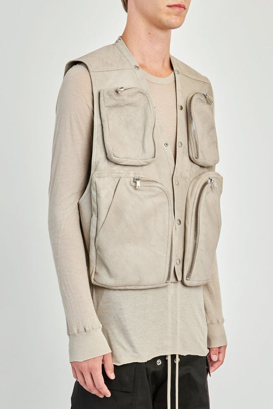 Rick Owens Cargo Vest in Pearl side