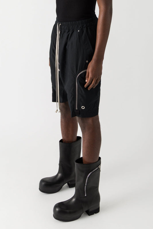 Rick Owens DRKSHDW Bauhaus Shorts in Black SS25 side