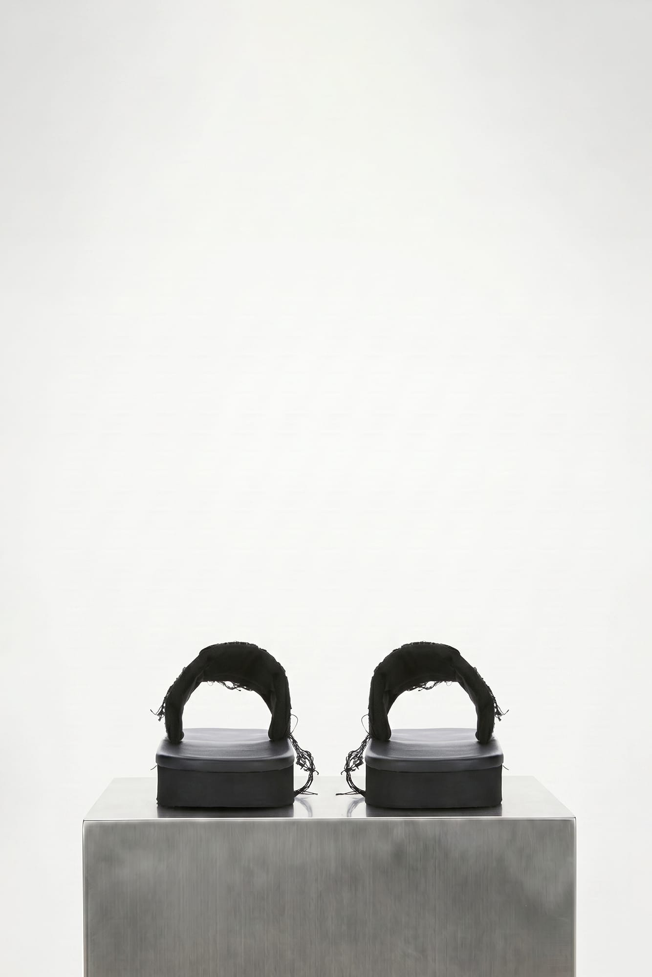 Rick Owens DRKSHDW Denim Slides in Black back