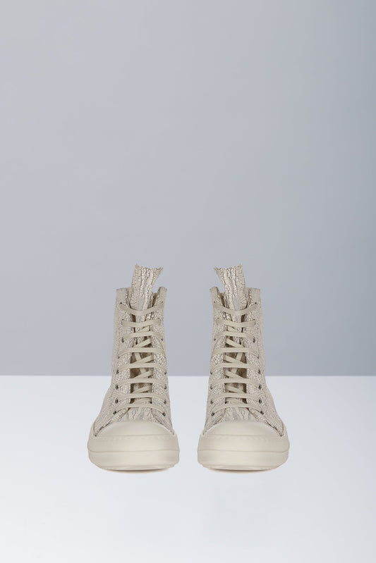Rick Owens DRKSHDW Denim Sneaks in Milk SS25 front