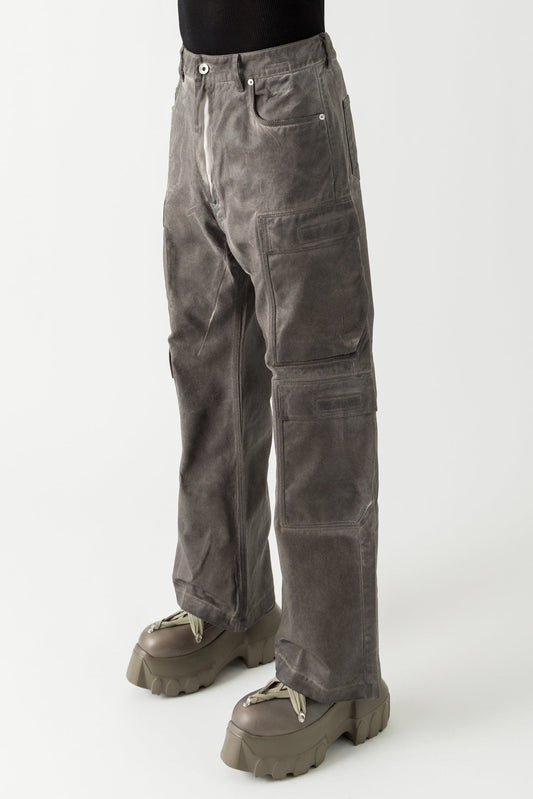 Rick Owens DRKSHDW Double Cargo Jeans in Dark Dust SS25 side