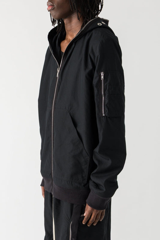 Rick Owens DRKSHDW Gimp Flight Bomber in Black SS25 side