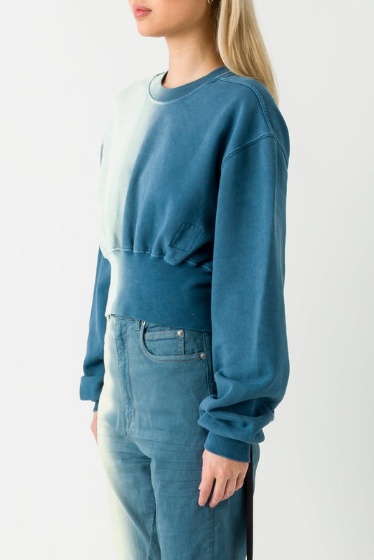 Rick Owens DRKSHDW Tatlin Sweatshirt in Toothpaste Degrade SS25 side