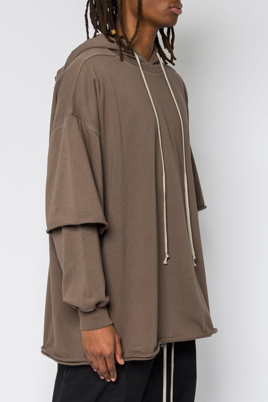 Rick Owens DRKSHDW Tommy Hustler Hoodie in Dust SS25 side