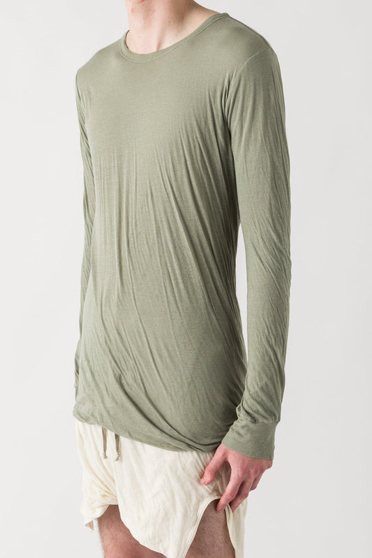 Rick Owens Double LS T in Celadon SS25 side