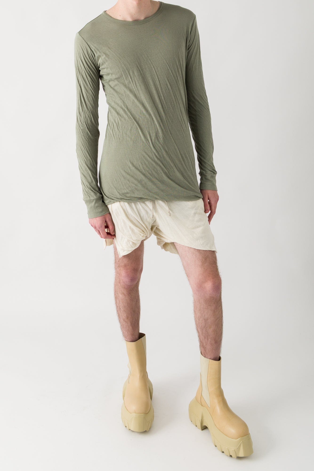 Rick Owens Double LS T in Celadon SS25 full look