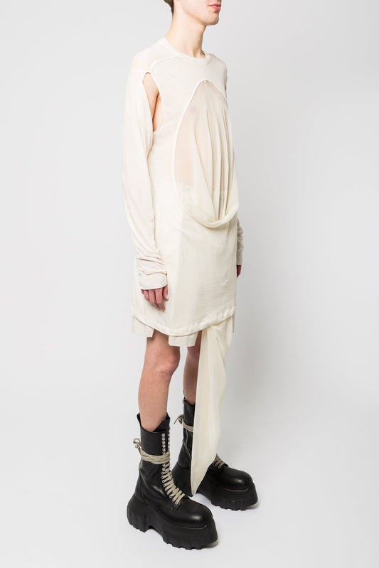 Rick Owens Drain T in Natural and Dinge SS25 side