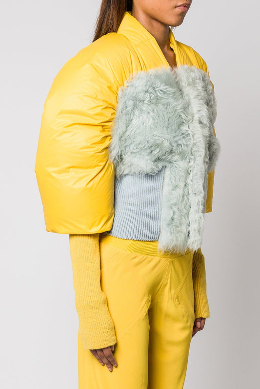 Rick Owens Duvetina in Lemon-Pale Blue-Bean side