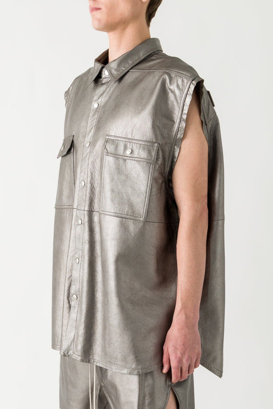 Rick Owens Jumbo SL Outershirt in Gunmetal SS25 side
