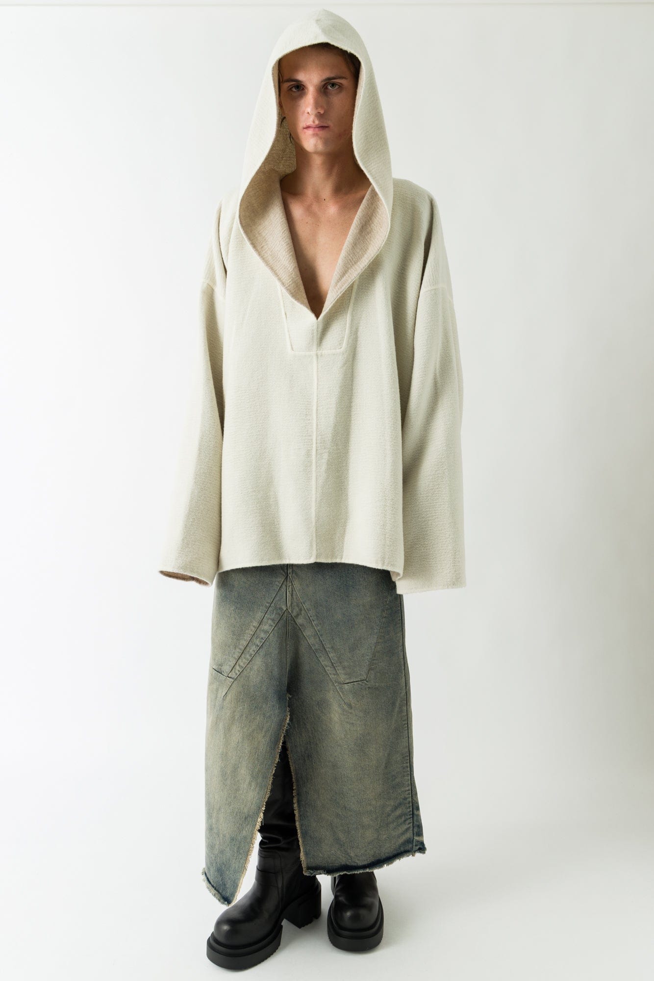 Rick Owens LS Kaftan Hip full look