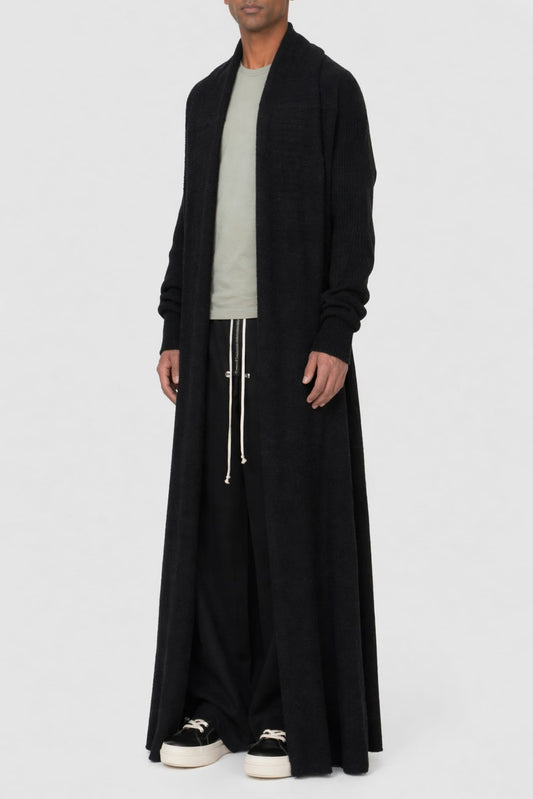 Rick Owens Mens Dafne Robe in Black in Black side
