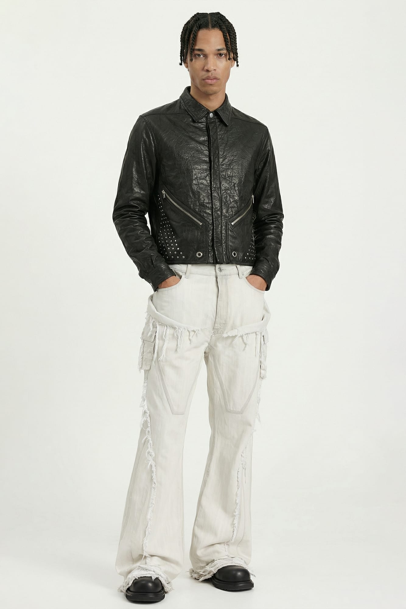 Rick Owens Mens Tour Alice Shirt in Black full look