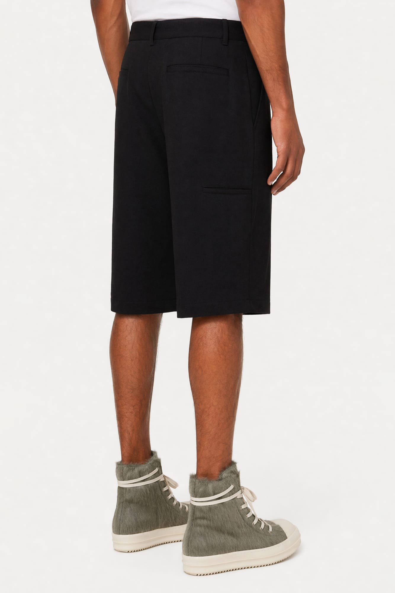 Rick Owens Mens Work Shorts in Black back