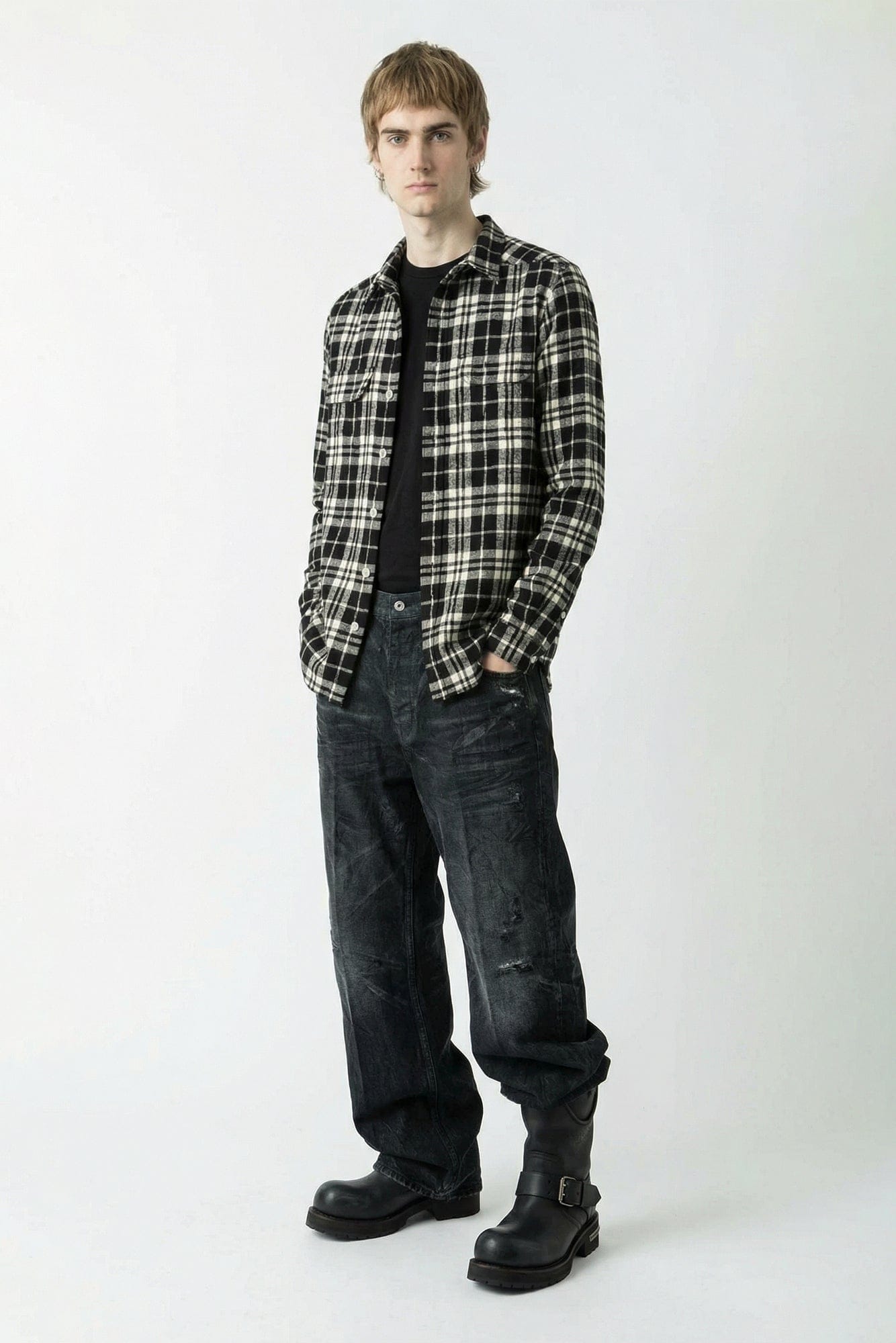 Rick Owens Plaid Outershirt SS26 full look