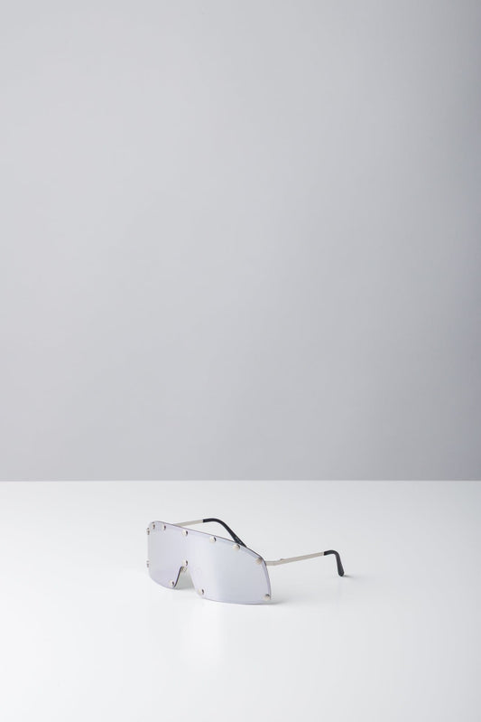 Rick Owens Shielding Sunglasses in Silver SS25 side