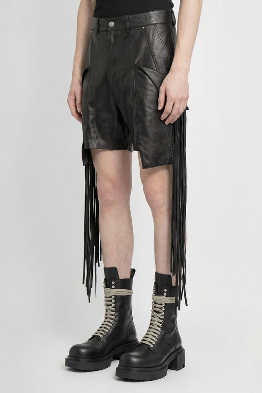 Rick Owens Shorts with Fringe Detailing in Black side