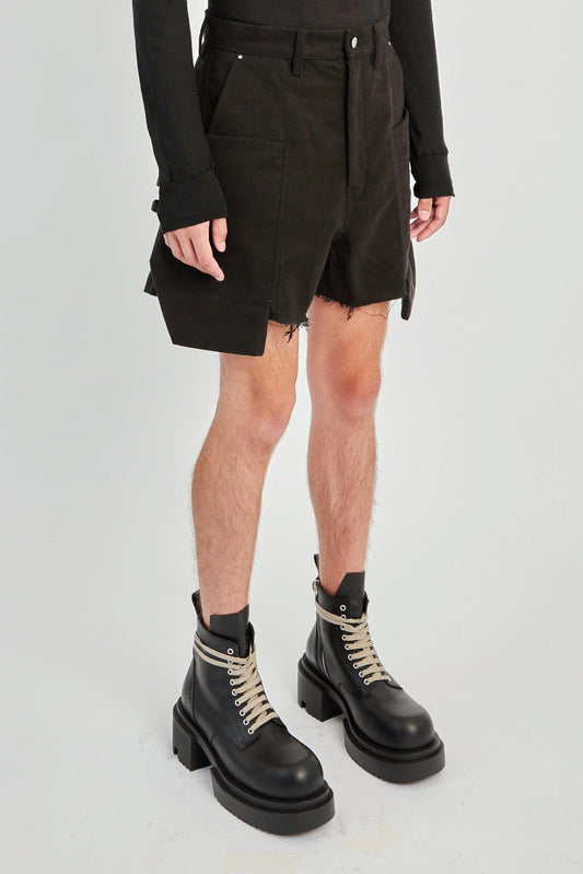 Rick Owens Stefan Cargo Shorts in Black side